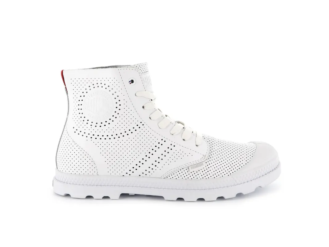 95756-133-M | PAMPA MID LP PERF | WHITE sold by Palladium Boots