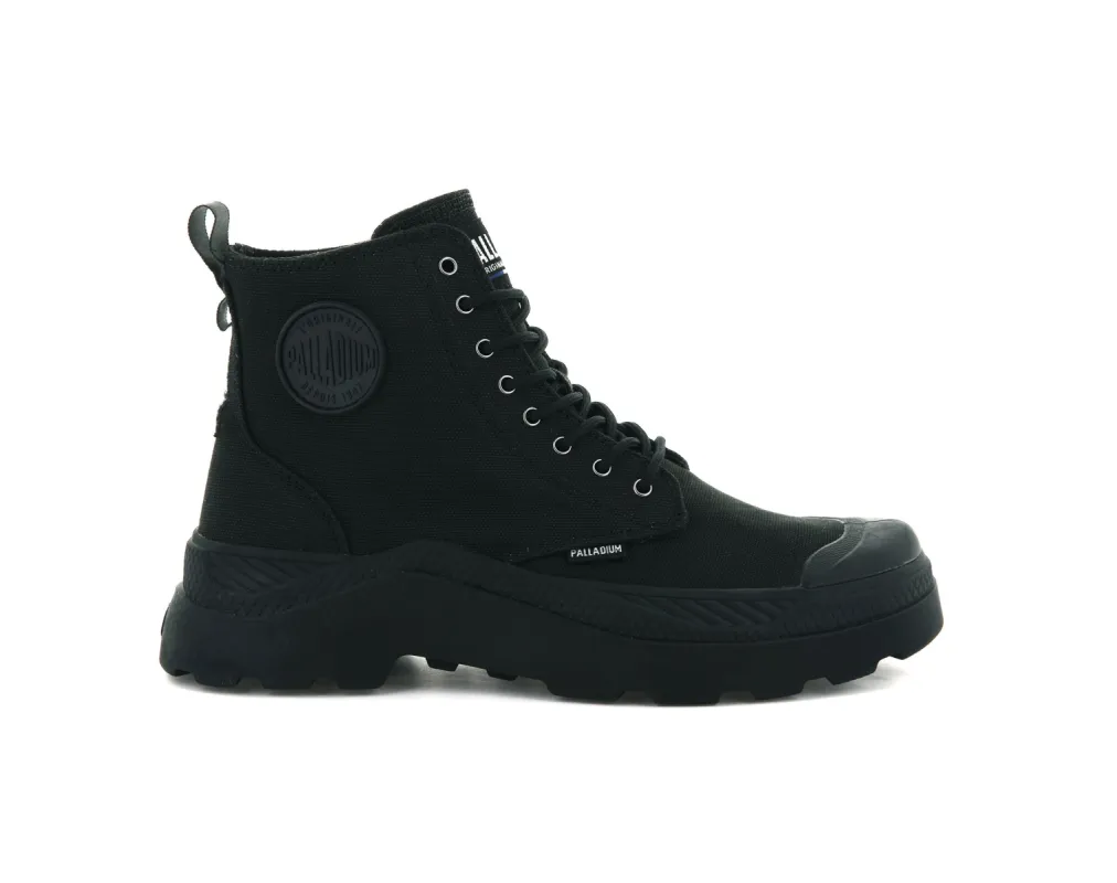 76691-001-M | PALLAKIX HI CANVAS | BLACK/BLACK sold by Palladium Boots