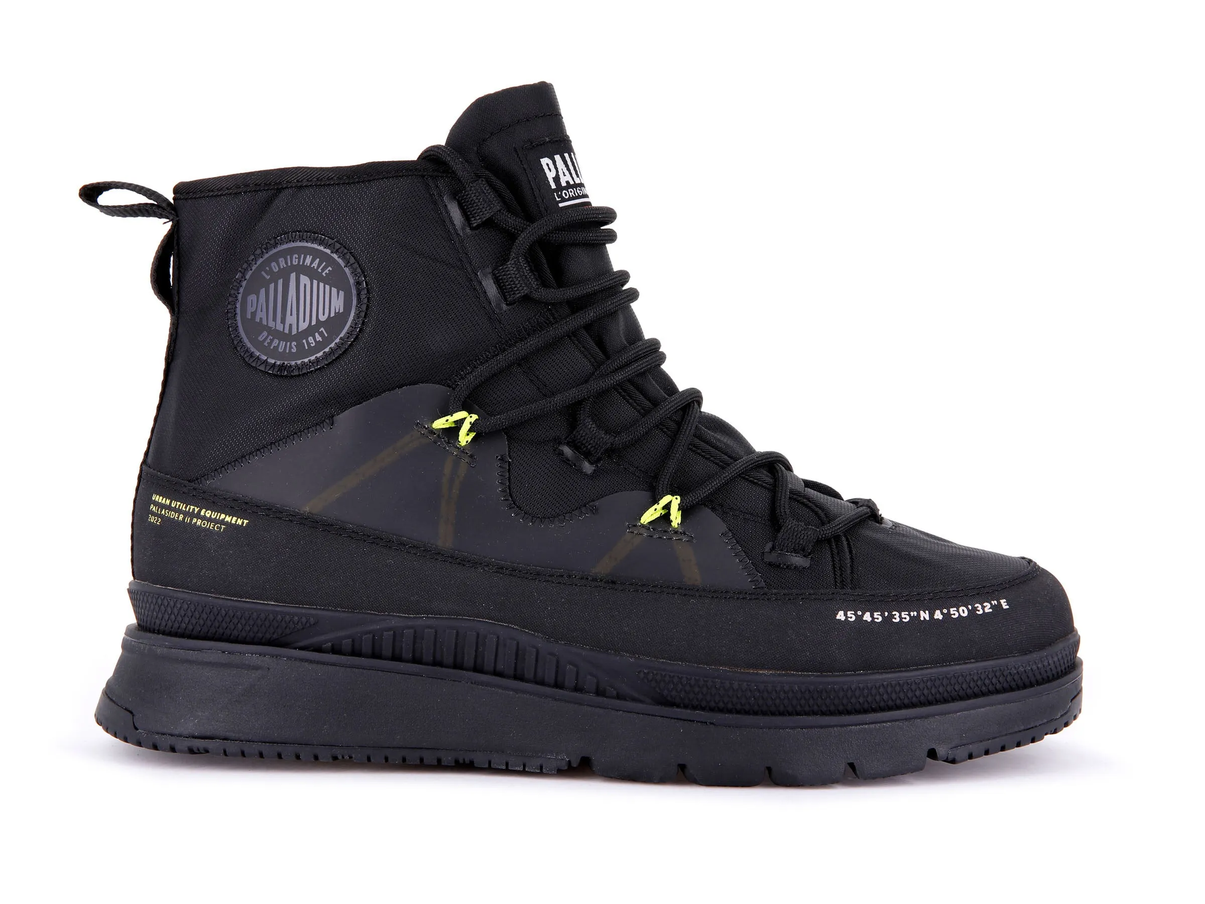 07981-001-M | PALLASIDER TRAVEL WATERPROOF+ | BLACK/BLACK sold by Palladium Boots