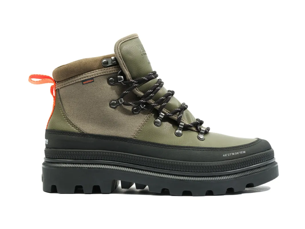 78554-309-M | PALLATROOPER HIKER WP+ X FINISTERRE | OLIVE NIGHT sold by Palladium Boots