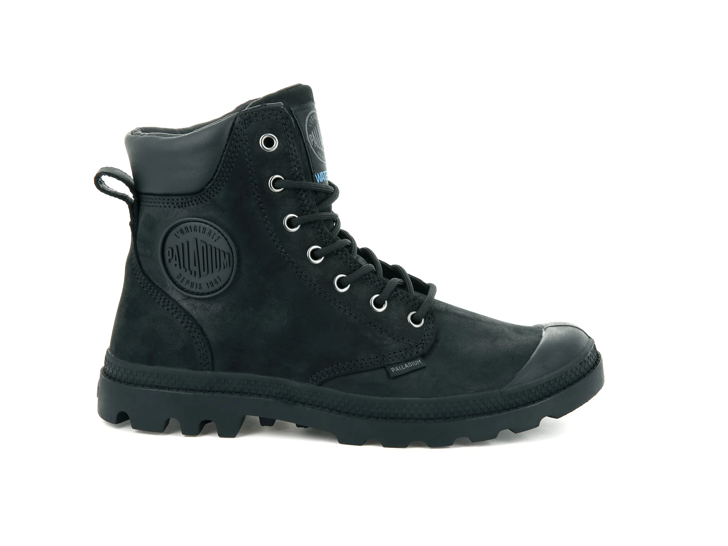 73231-060-M | PAMPA CUFF WP LUX | BLACK/BLACK sold by Palladium Boots