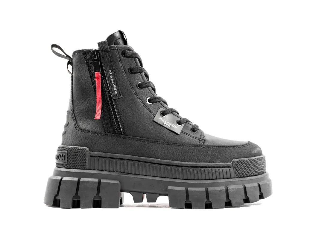 98859-001-M | REVOLT BOOT ZIP LEATHER | BLACK/BLACK sold by Palladium Boots