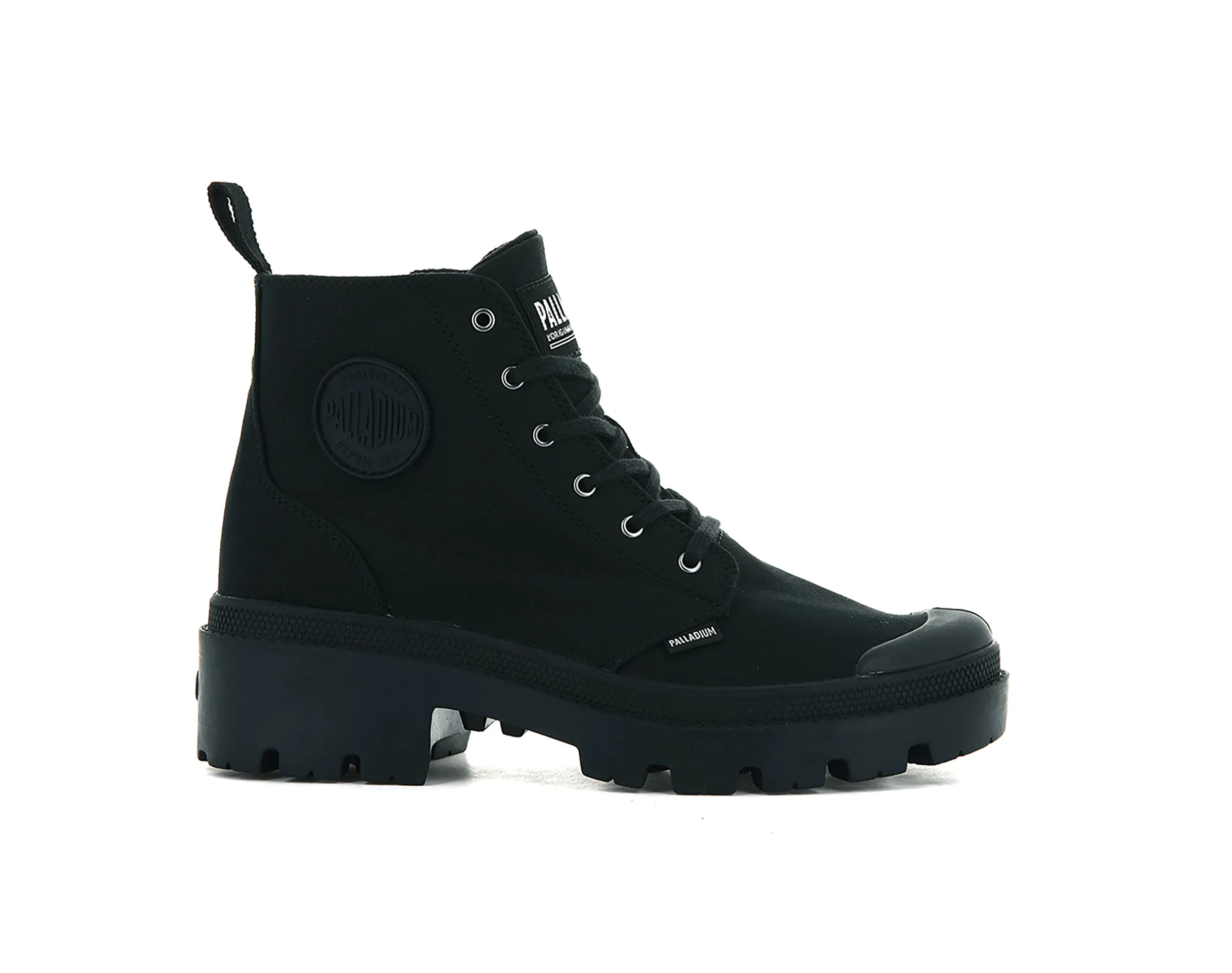 96907-008-M | PALLABASE TWILL | BLACK/BLACK sold by Palladium Boots