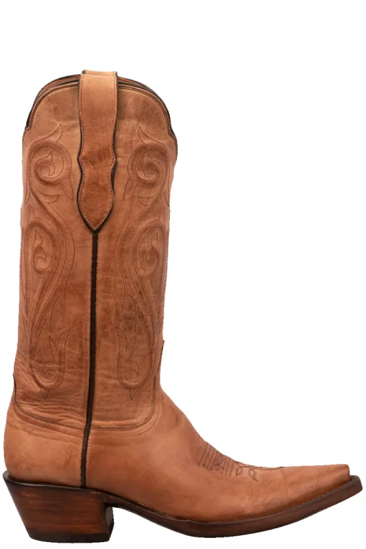 Black Jack Women's Goat Leather Cowgirl Boots - Tan made by Pinto Ranch