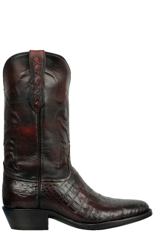 Black Jack Men's Caiman Belly Cowboy Boots - Black Cherry sold by Pinto Ranch