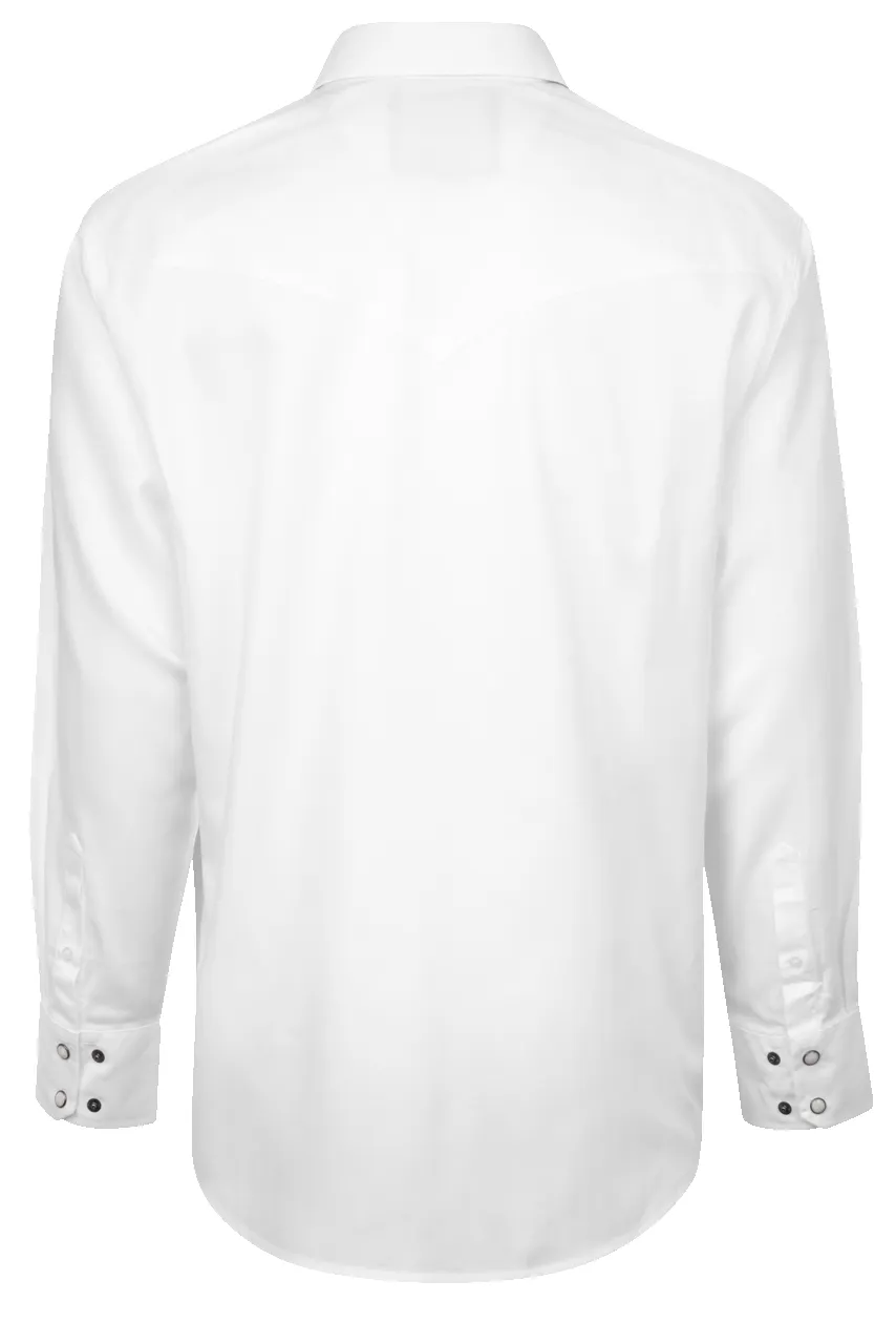 Cinch Herringbone Snap Front Shirt - Solid White sold by Pinto Ranch product image thumbnail 2