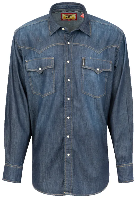 Cinch Stonewash Snap Front Shirt - Denim sold by Pinto Ranch