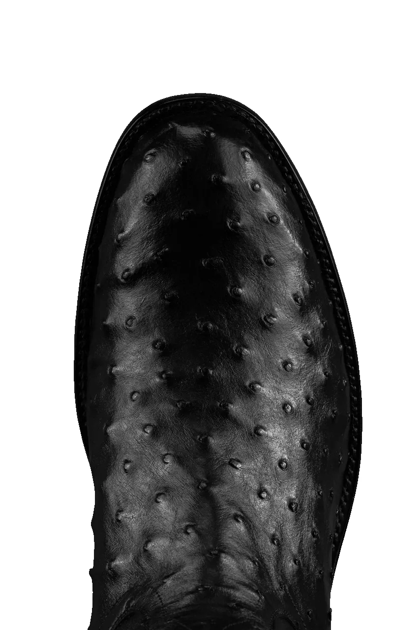 Stallion Men's Full Quill Ostrich Roper Boots - Black sold by Pinto Ranch product image thumbnail 5
