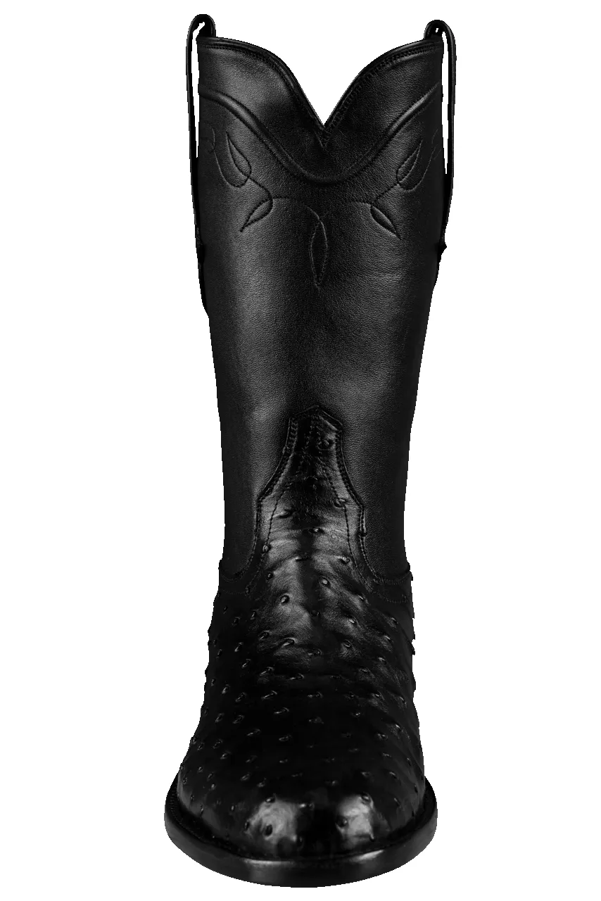 Stallion Men's Full Quill Ostrich Roper Boots - Black sold by Pinto Ranch product image thumbnail 3