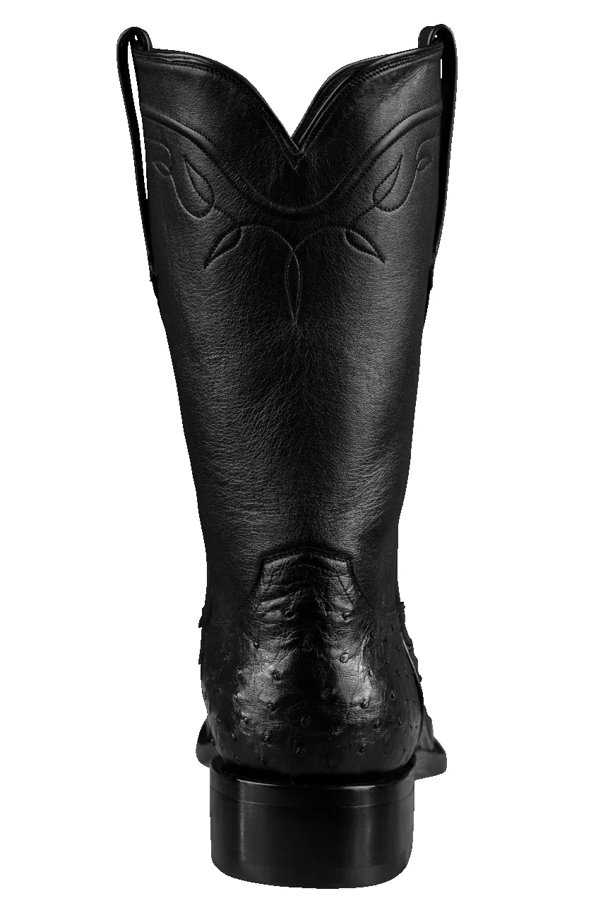 Stallion Men's Full Quill Ostrich Roper Boots - Black sold by Pinto Ranch product image thumbnail 4