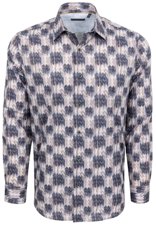 Garnet Button-Front Shirt - Printed Blue made by Pinto Ranch