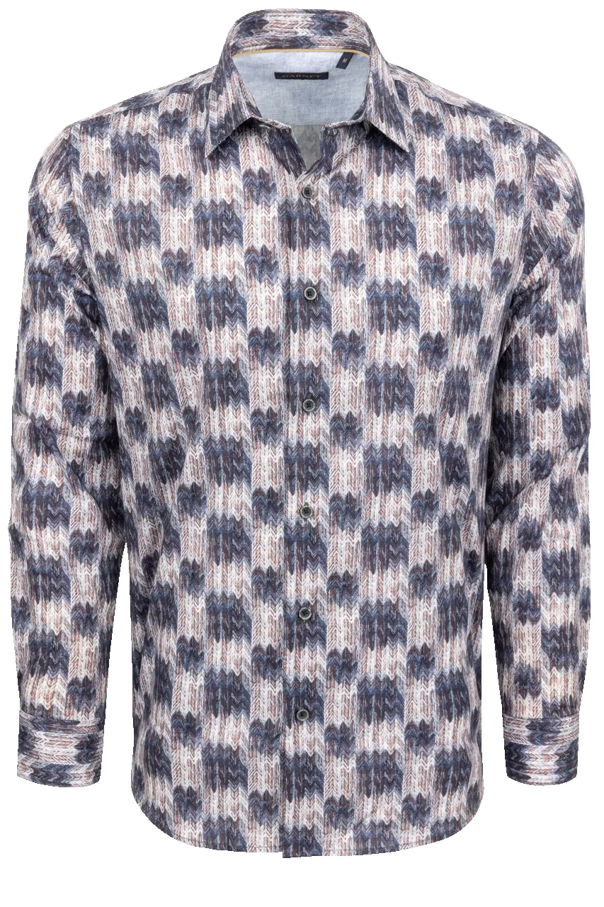 Garnet Button-Front Shirt - Printed Blue sold by Pinto Ranch