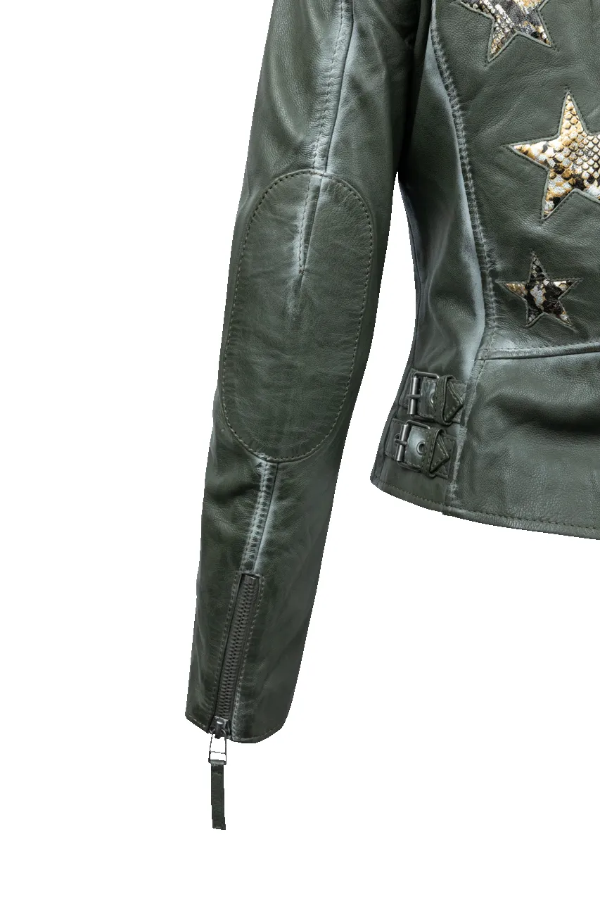 Mauritius Christy Olive Lamb Leather Jacket sold by Pinto Ranch product image thumbnail 3