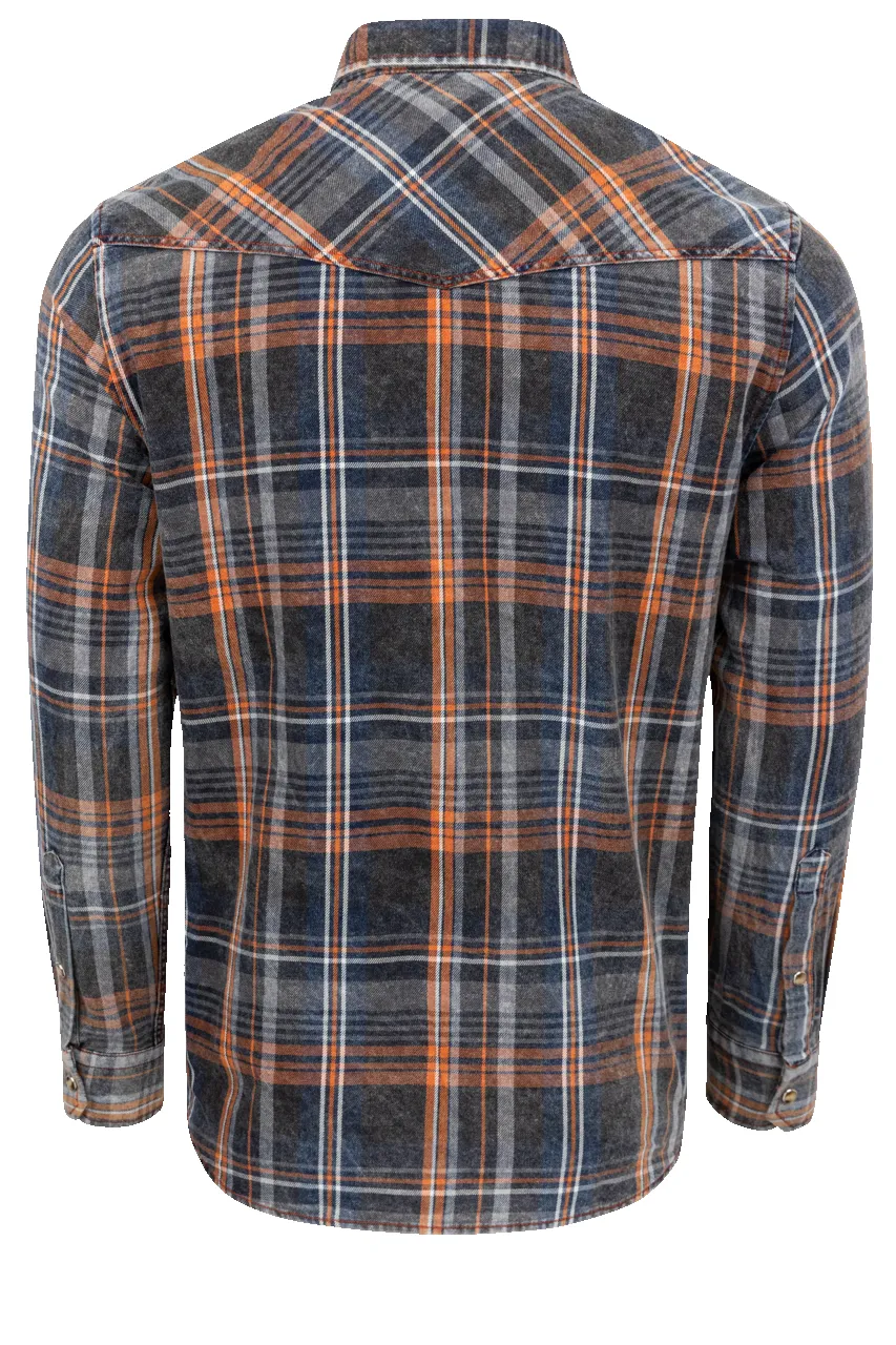 Garnet Snap Front Shirt - Indigo Plaid sold by Pinto Ranch product image thumbnail 2