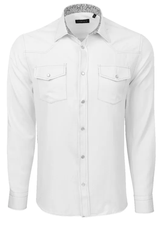 Garnet Snap Front Shirt - Solid White sold by Pinto Ranch