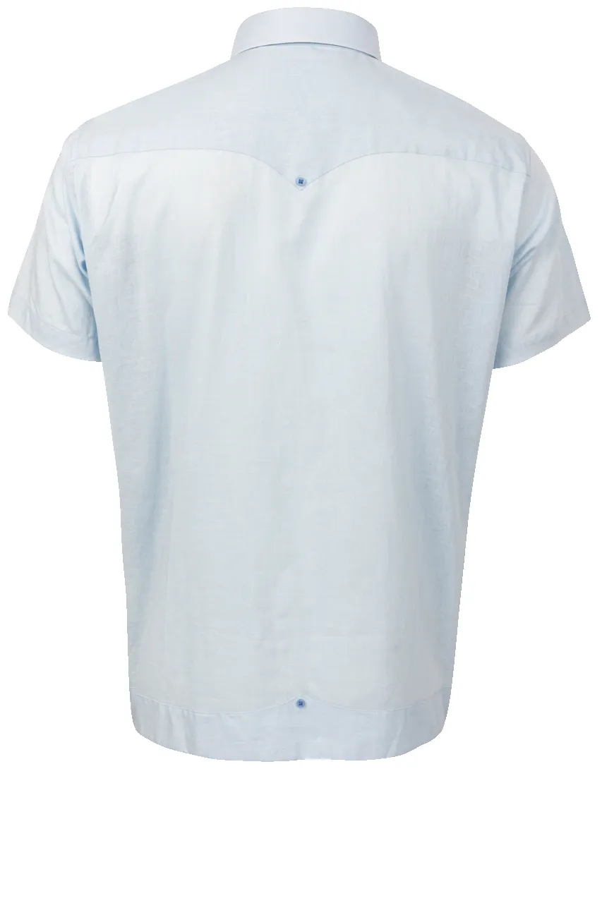 Texas Standard Tejas Guayabera Shirt - Sky Blue sold by Pinto Ranch product image thumbnail 2