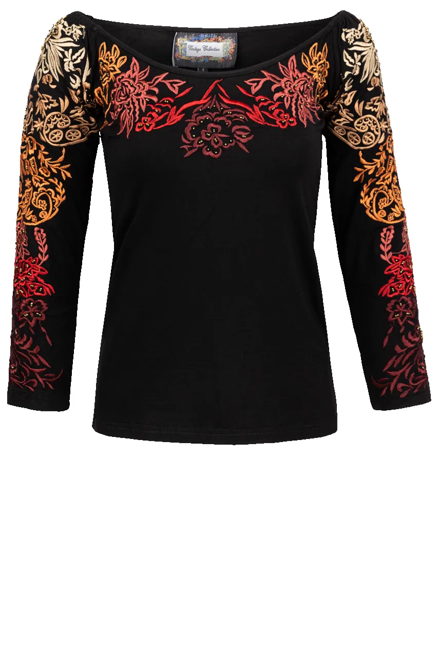 Vintage Collection Waterfall 3/4 Sleeve Top sold by Pinto Ranch