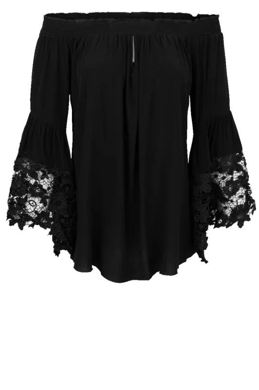 Muche et Muchette Venus Lace Top - Black sold by Pinto Ranch