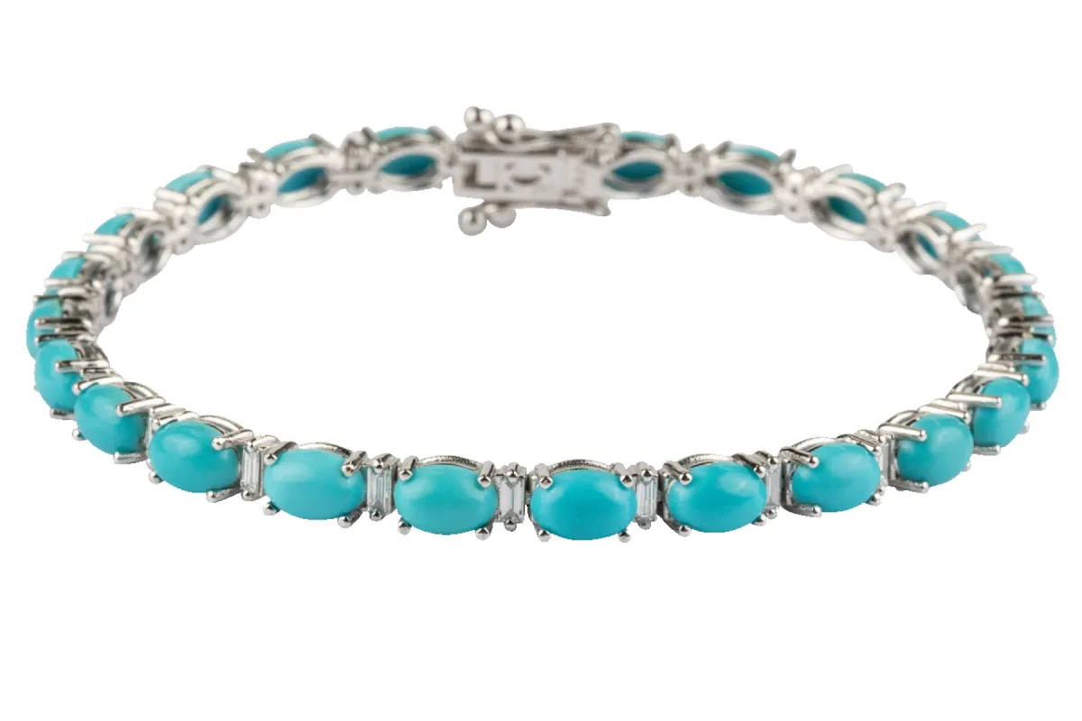 Sleeping Beauty Turquoise Chain Bracelet sold by Pinto Ranch