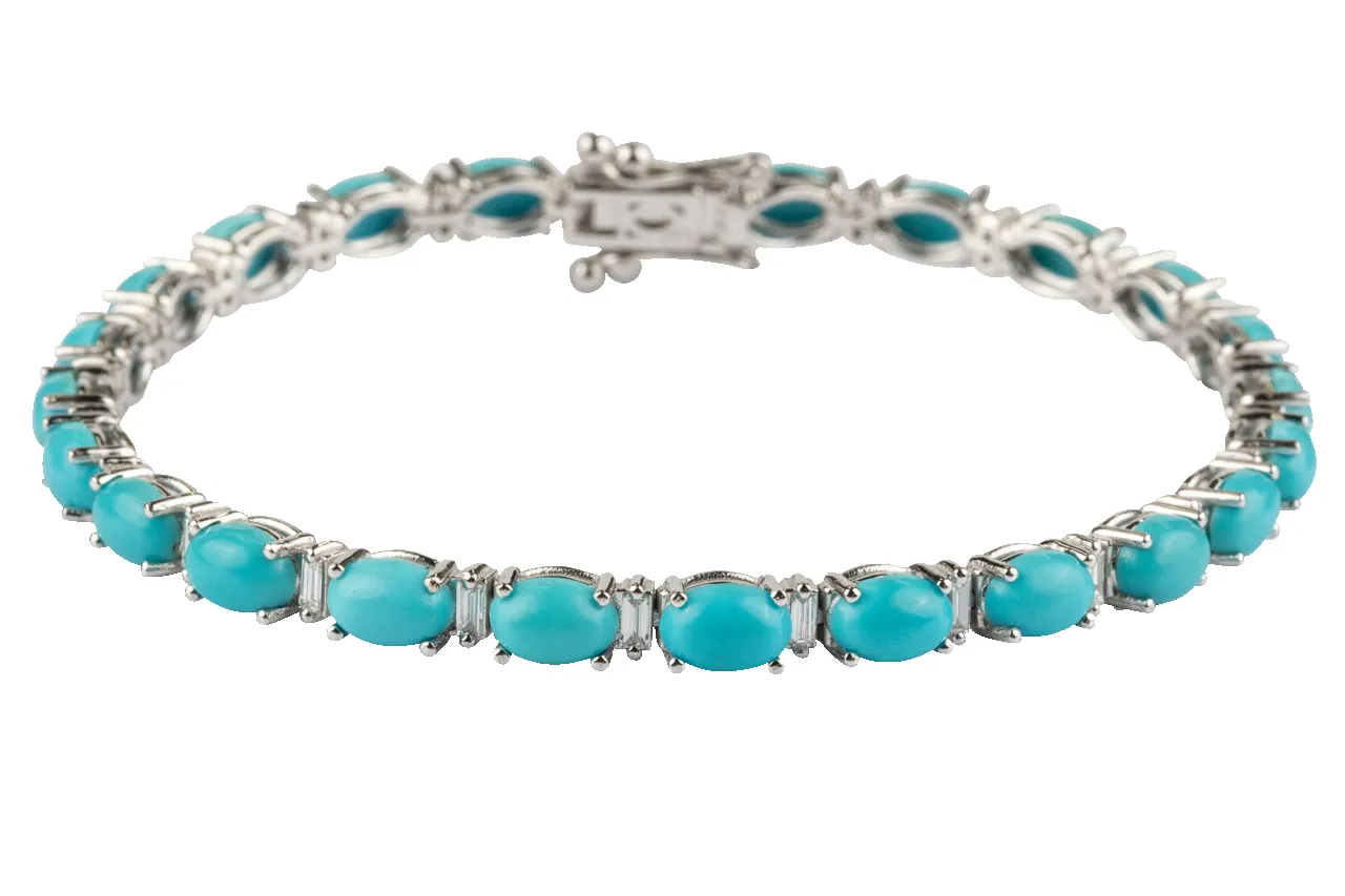 Sleeping Beauty Turquoise Chain Bracelet sold by Pinto Ranch