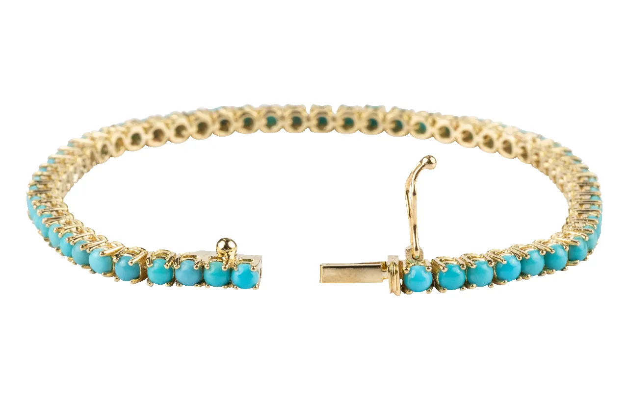 Sleeping Beauty Turquoise & Gold Bracelet sold by Pinto Ranch product image thumbnail 2