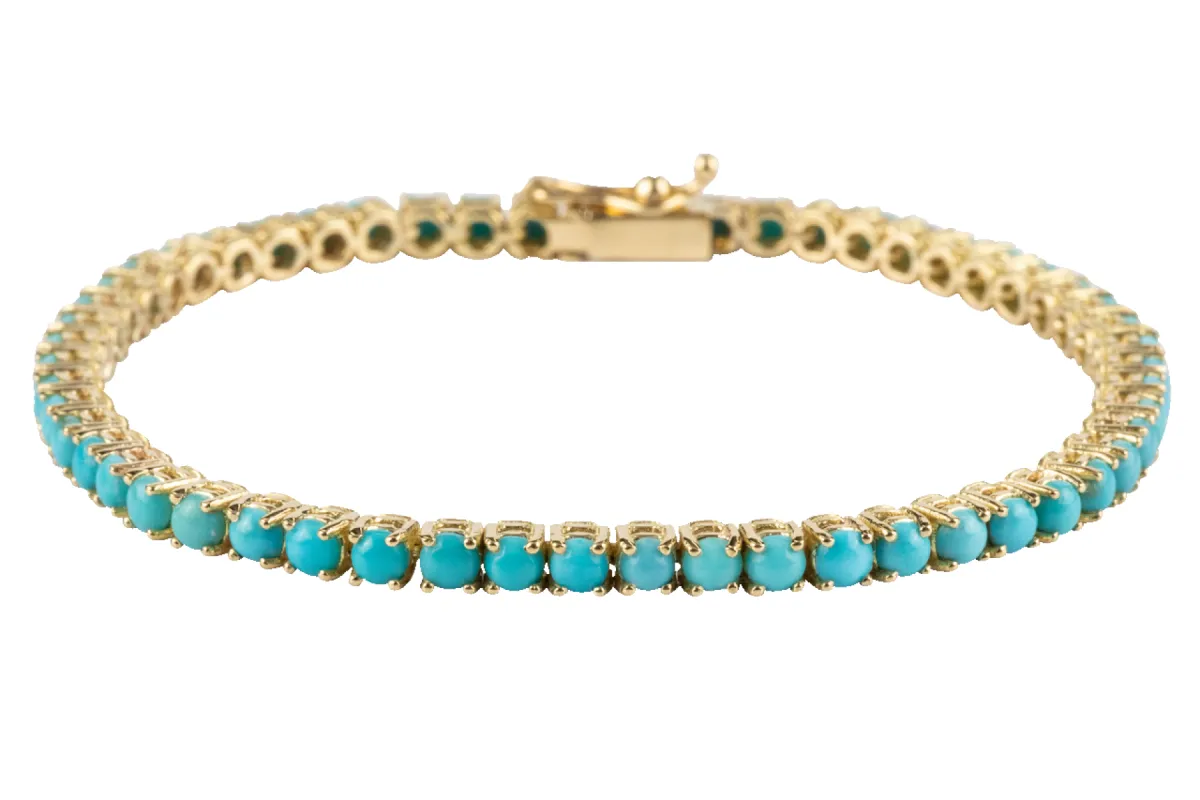 Sleeping Beauty Turquoise & Gold Bracelet sold by Pinto Ranch