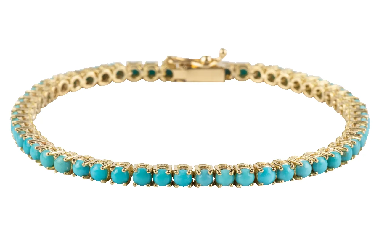Sleeping Beauty Turquoise & Gold Bracelet sold by Pinto Ranch