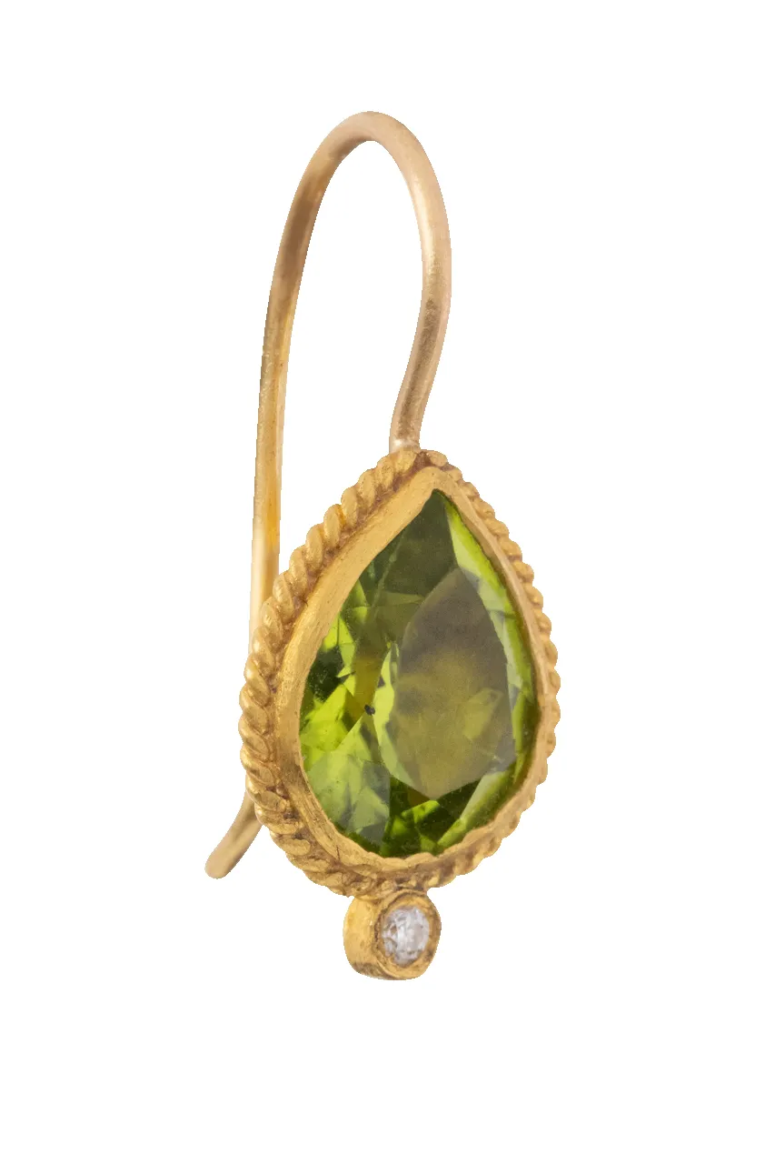 Pear Cut Peridot Drop Earrings sold by Pinto Ranch product image thumbnail 2