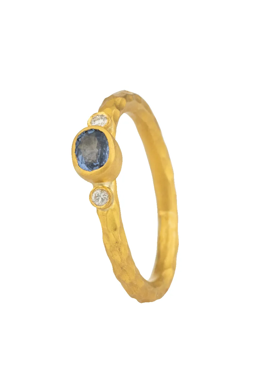 Sapphire & Round Diamond Ring sold by Pinto Ranch