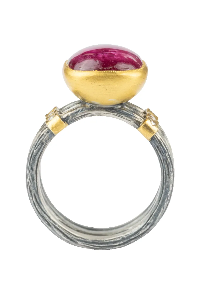 Pink Tourmaline & Diamond Ring sold by Pinto Ranch product image thumbnail 2
