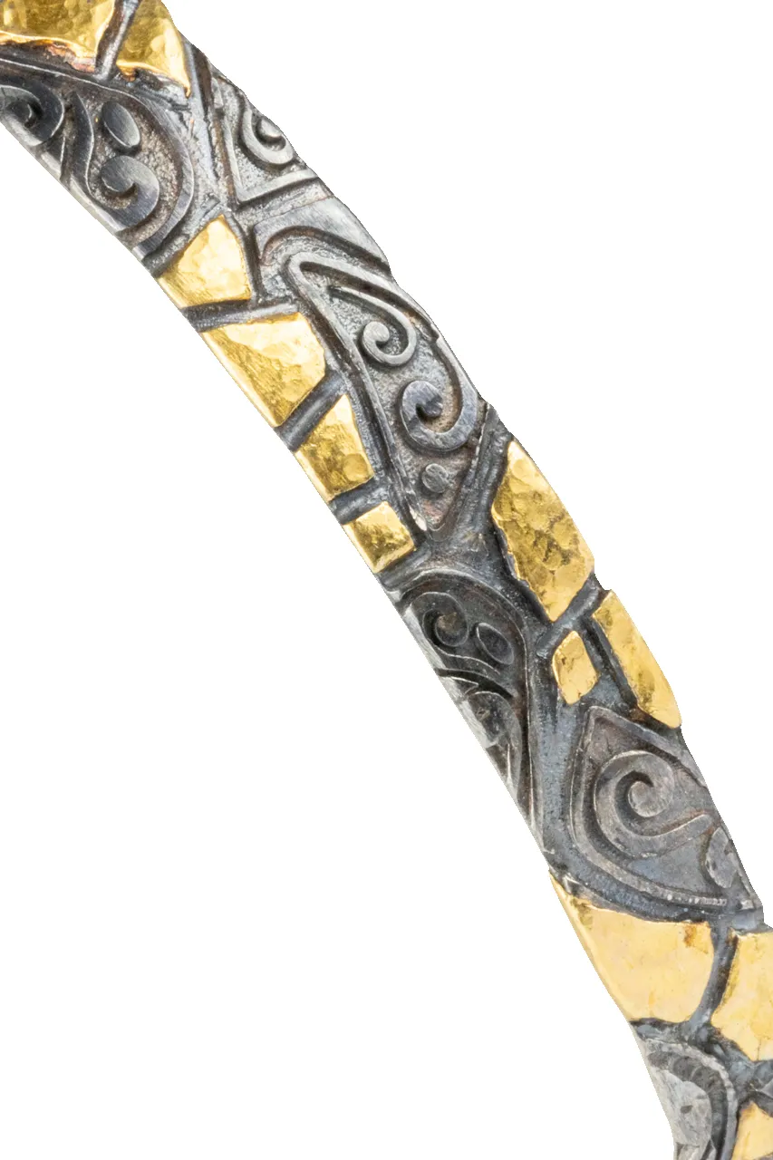 Silver & Gold Swirl Cuff Bracelet sold by Pinto Ranch product image thumbnail 4