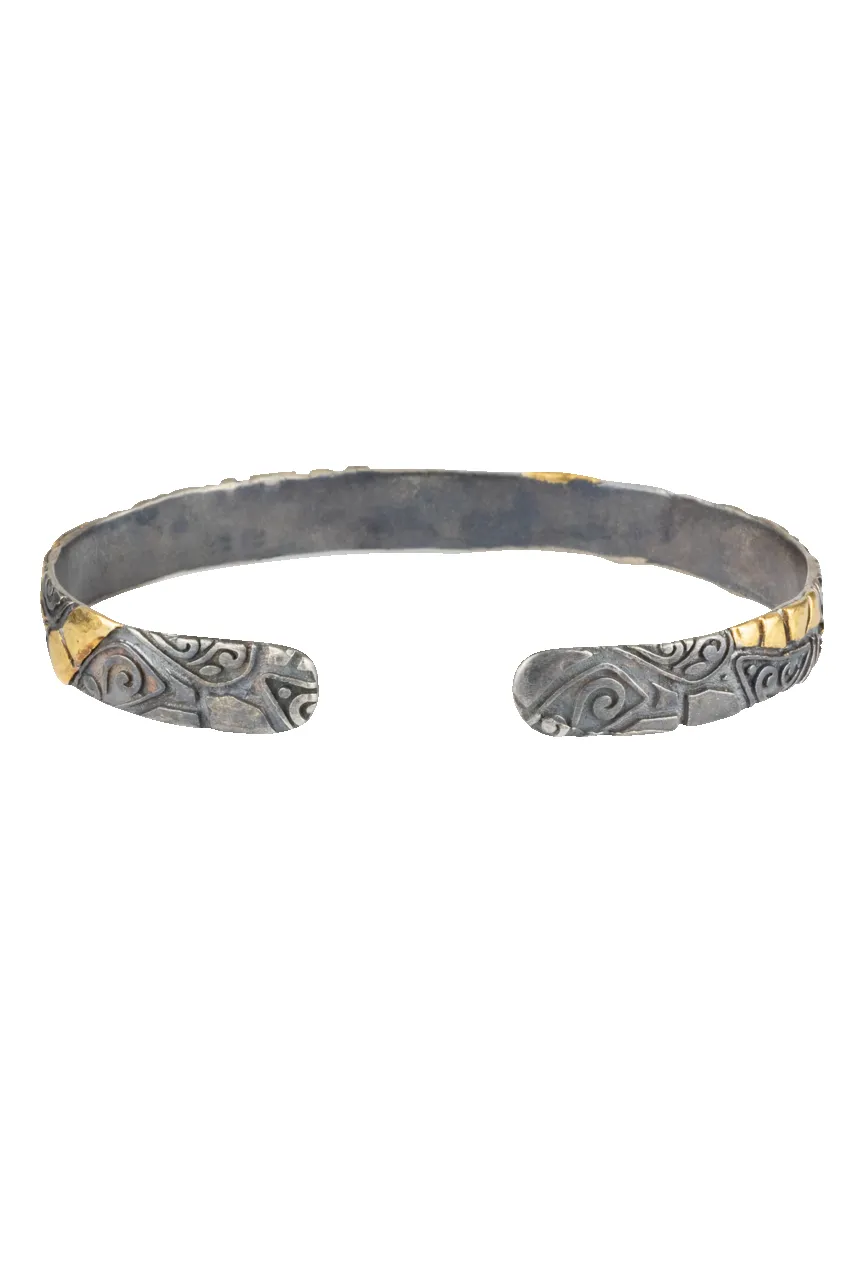 Silver & Gold Swirl Cuff Bracelet sold by Pinto Ranch product image thumbnail 2