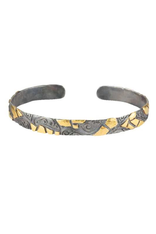 Silver & Gold Swirl Cuff Bracelet sold by Pinto Ranch