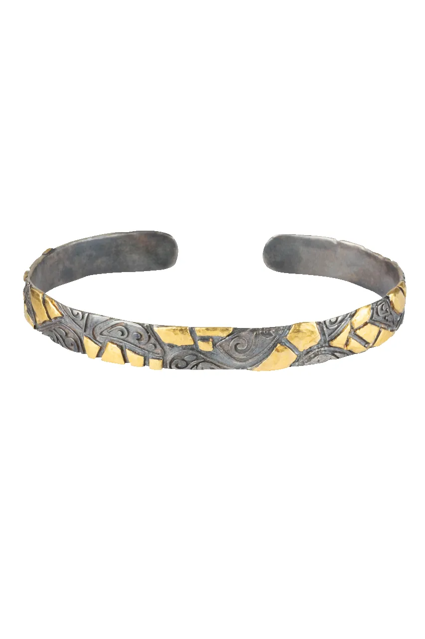 Silver & Gold Swirl Cuff Bracelet sold by Pinto Ranch