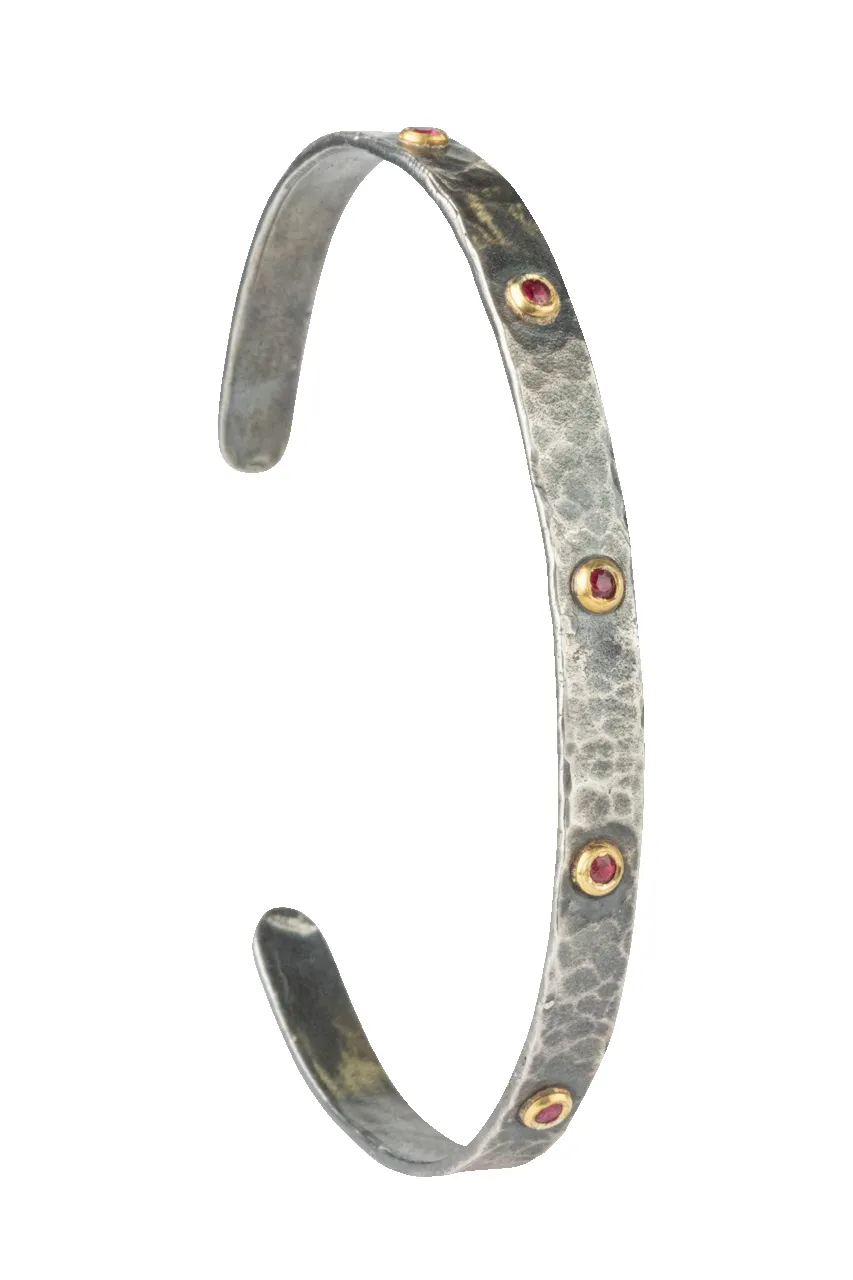 Ruby & Silver Dainty Cuff Bracelet sold by Pinto Ranch product image thumbnail 3