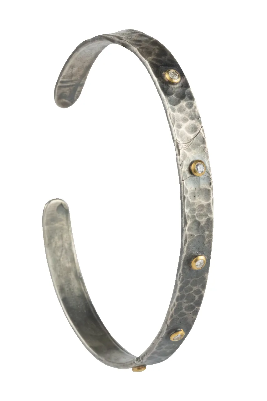 Diamond & Silver Dainty Cuff Bracelet sold by Pinto Ranch product image thumbnail 3