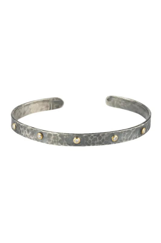Diamond & Silver Dainty Cuff Bracelet sold by Pinto Ranch