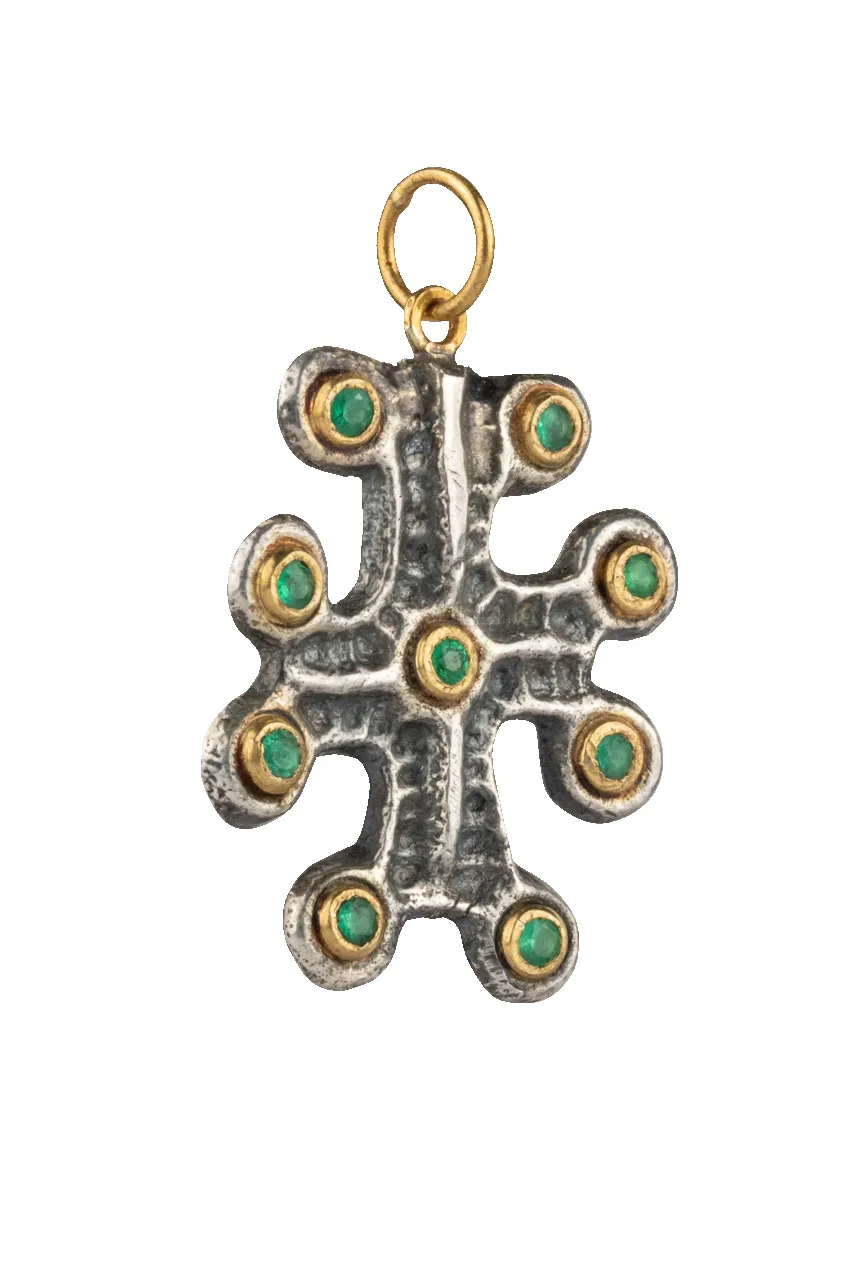 Emerald & Gold Cross Pendant sold by Pinto Ranch product image thumbnail 2