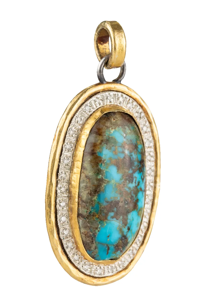 Bisbee Turquoise & Diamond Pendant sold by Pinto Ranch product image thumbnail 2