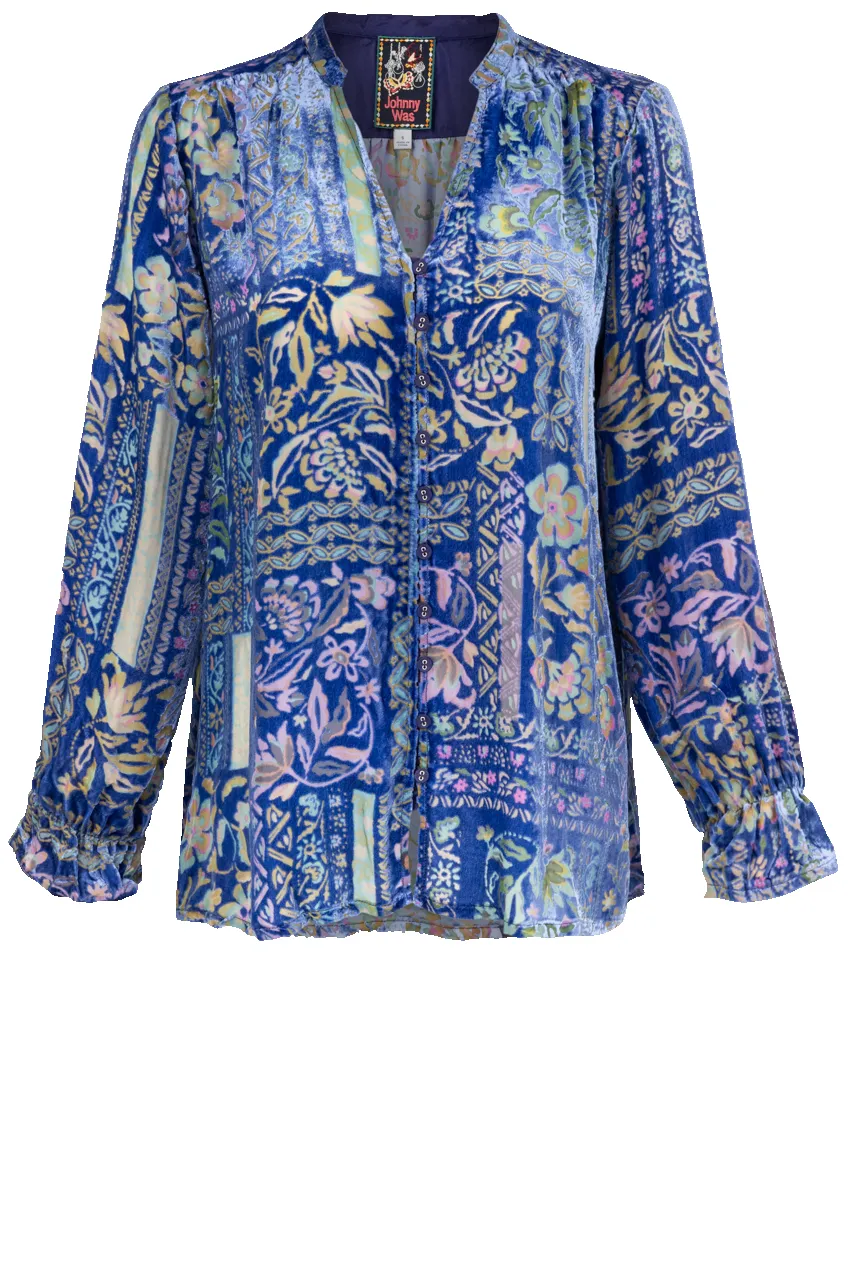 Johnny Was Joasie Burnout Blouse sold by Pinto Ranch