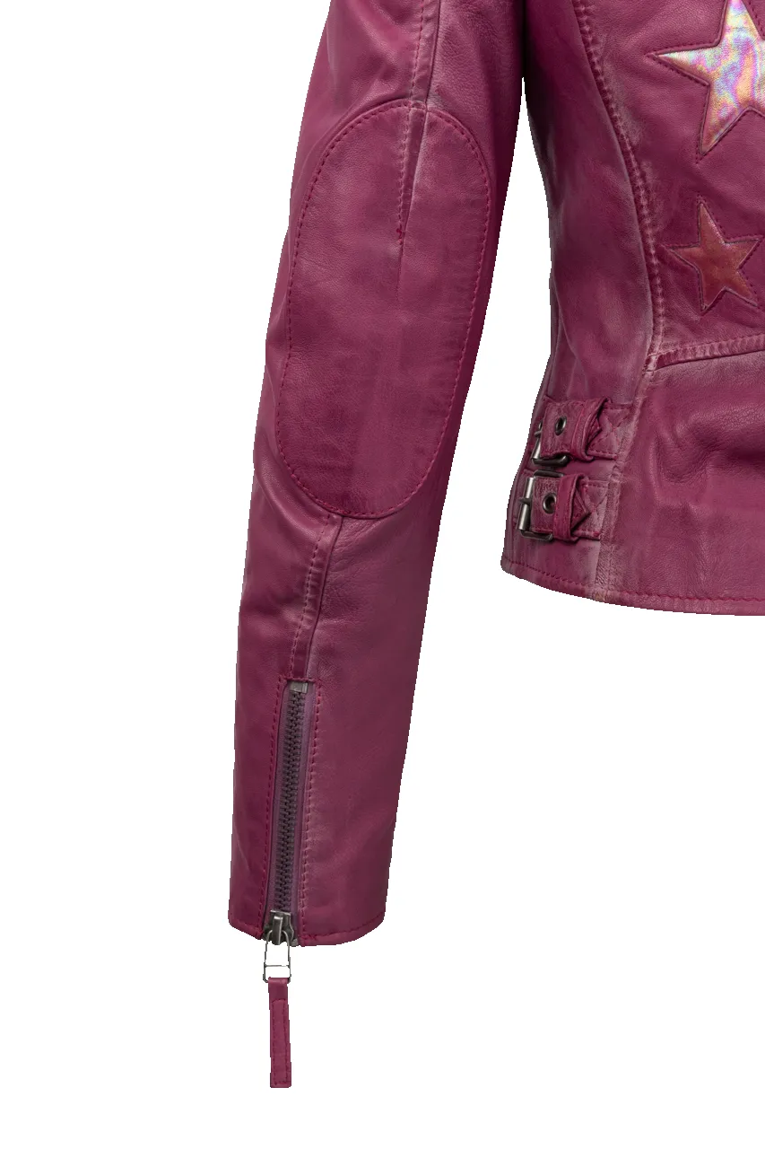Mauritius Christy Dark Pink Lamb Leather Jacket sold by Pinto Ranch product image thumbnail 3