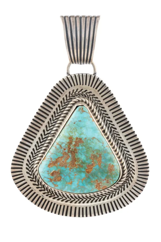 Royston Turquoise & Silver Pendant sold by Pinto Ranch