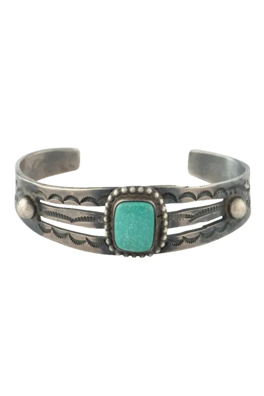 Cerillos Turquoise & Silver Cuff Bracelet sold by Pinto Ranch