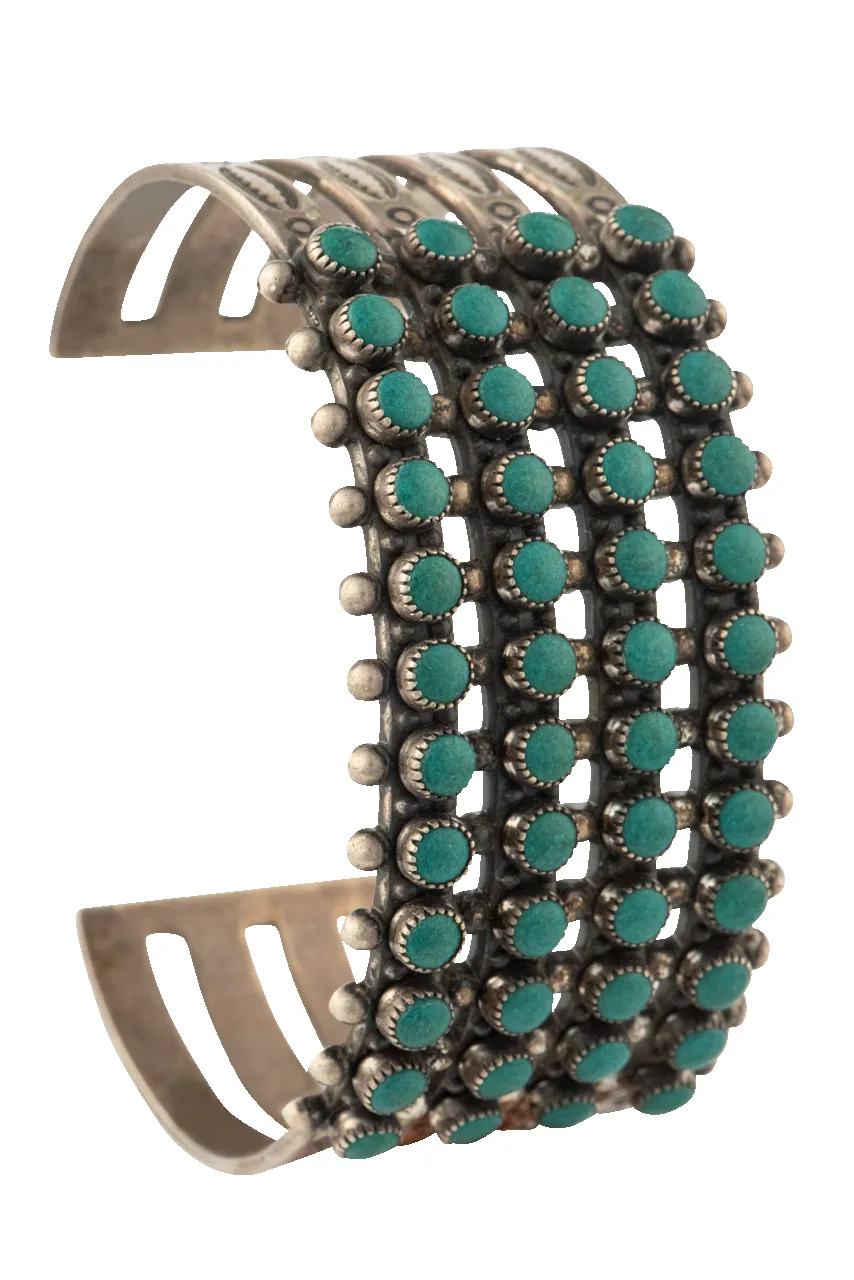 Sleeping Beauty Turquoise Studded Cuff Bracelet sold by Pinto Ranch product image thumbnail 3
