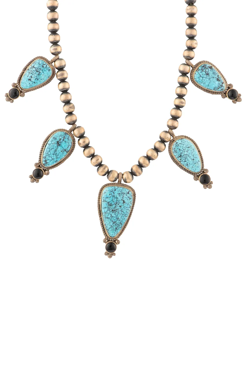 Black Onyx & Spiderweb Kingman Turquoise Necklace sold by Pinto Ranch product image thumbnail 2