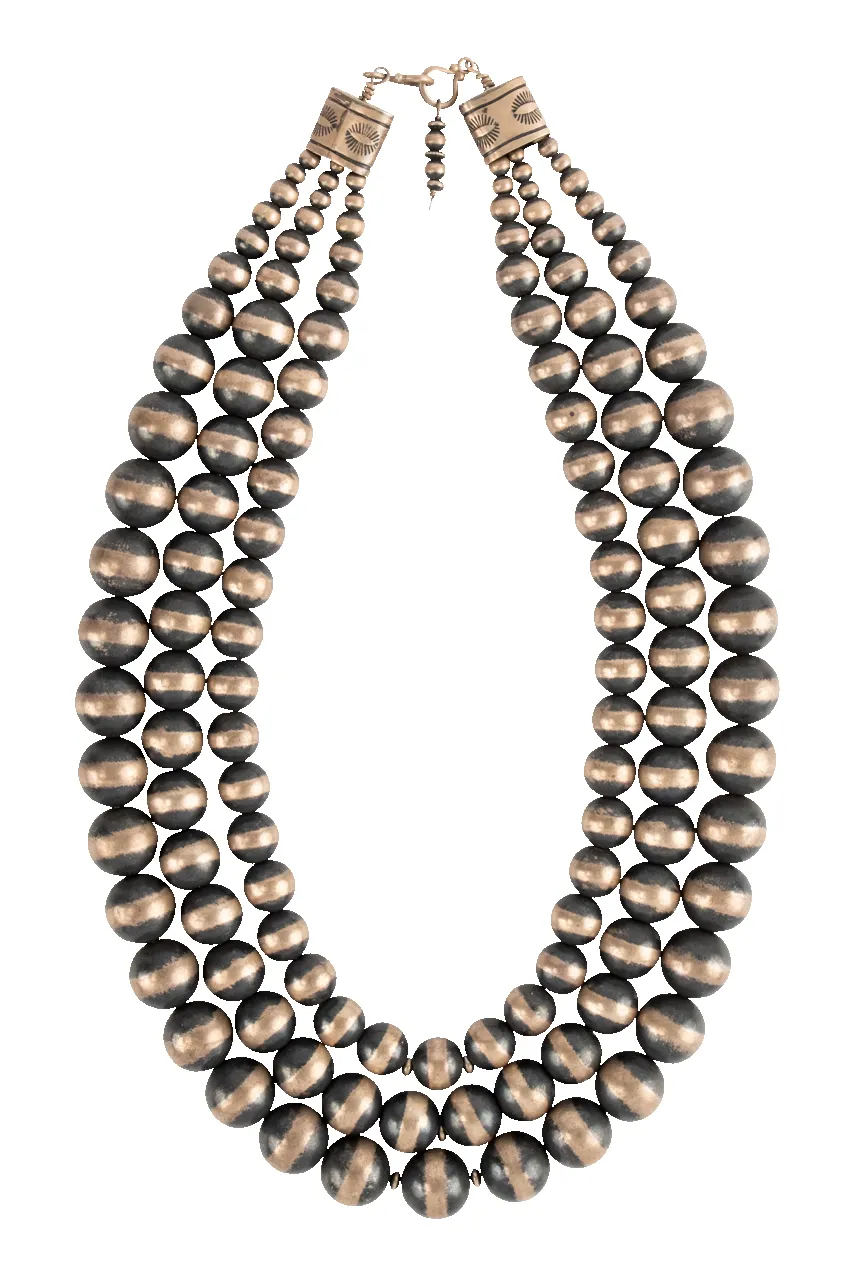 Navajo Pearl & Oxidized Silver Statement Necklace sold by Pinto Ranch