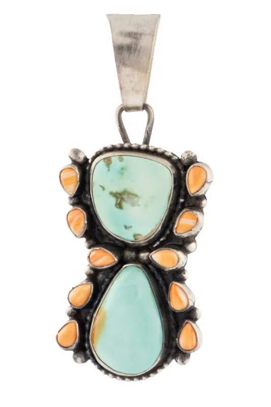 Spiney Oyster Shell & Royston Turquoise Pendant sold by Pinto Ranch
