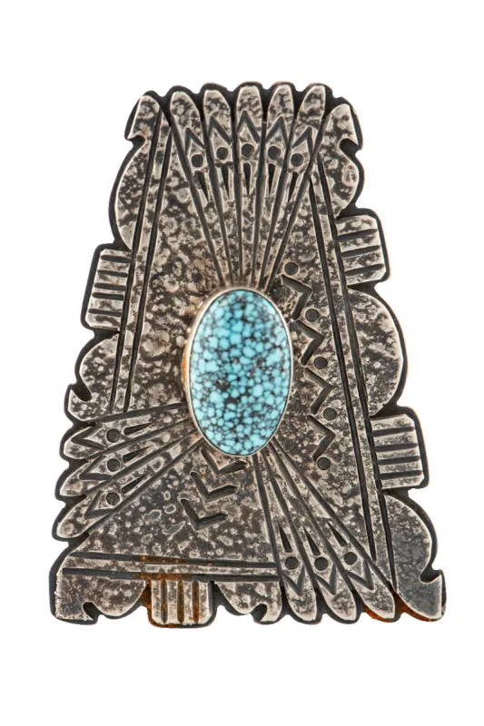 Spiderweb Kingman Turquoise Ring made by Pinto Ranch