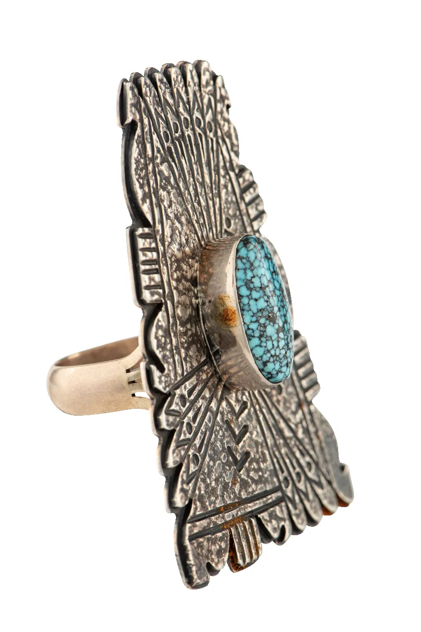 Spiderweb Kingman Turquoise Ring sold by Pinto Ranch product image thumbnail 2