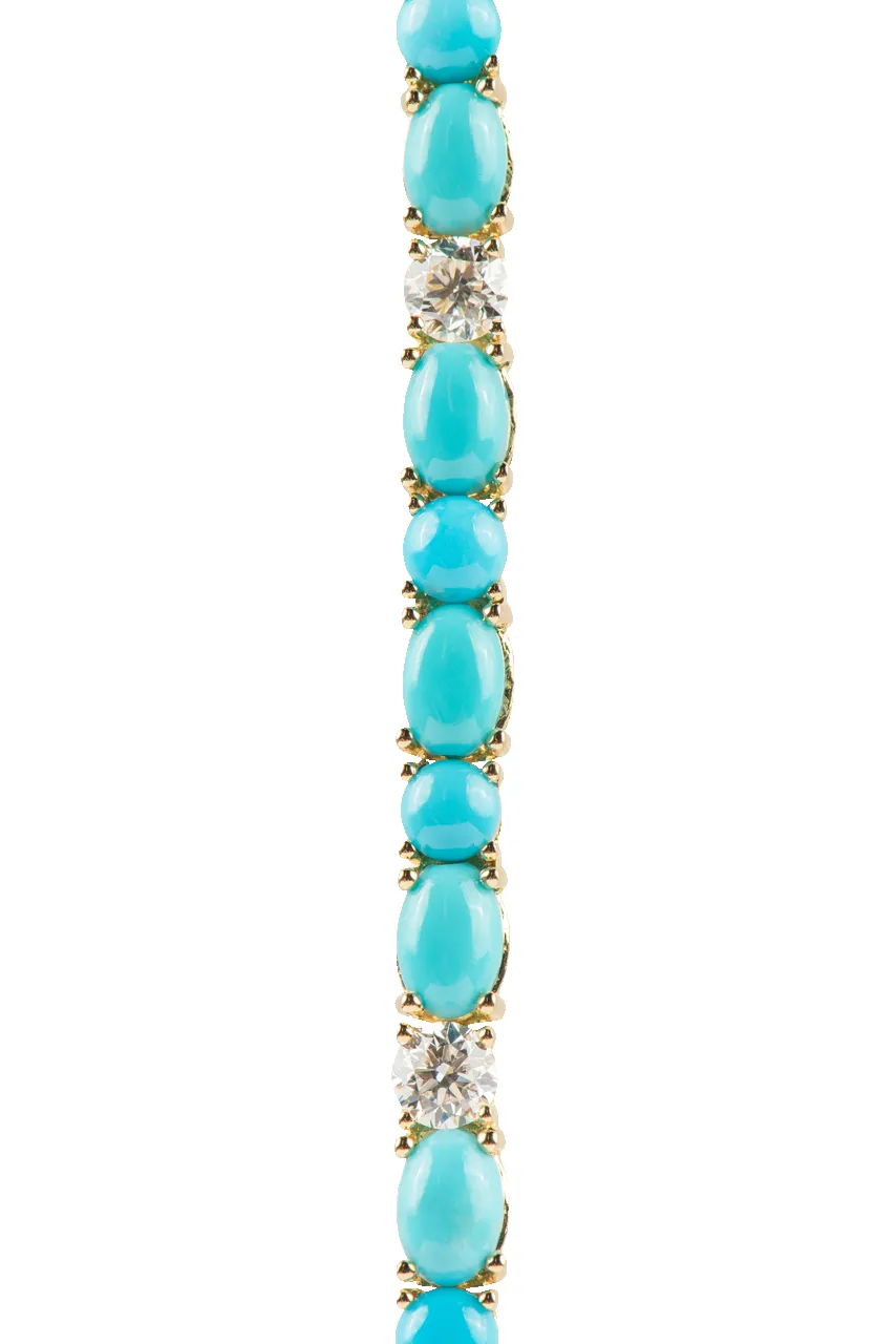 Sleeping Beauty Turquoise & Diamond Bracelet sold by Pinto Ranch product image thumbnail 4
